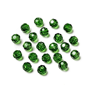 6mm Green Round Glass Beads