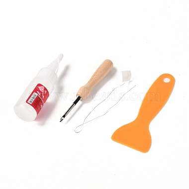 DIY Peach Pattern Cotton Cup Mat Punch Needle Kits(DIY-K032-39)-7