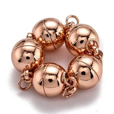 Real Rose Gold Plated Round Brass Clasps