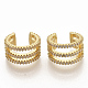 Brass Micro Pave Clear Cubic Zirconia Cuff Earrings(EJEW-S208-002)-2