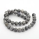 Frosted Natural Map Stone/Picasso Stone/Picasso Jasper Round Bead Strands(X-G-M272-08-8mm)-2