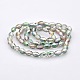 Half Rainbow Plated Glass Faceted Rice Beads Strands(GLAA-A030A-HR01)-2