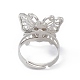 Gemstone Butterfly Adjustable Ring(RJEW-H133-02)-3