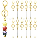 10Pcs Alloy Bar Beadable Keychain for Jewelry Making DIY Crafts, with Alloy Lobster Clasps and Iron Ring, Golden, 15.5~15.8cm(KEYC-YW0001-28G)