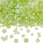 200g Transparent Acrylic Beads, AB Color Plated, Mixed Shapes, Green Yellow, 8~29x9~42.5x2~9mm, Hole: 1.4~2.8mm, 200g/set; about 363pcs(OACR-SP0001-86D)