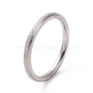 Textured 201 Stainless Steel Simple Thin Finger Ring for Women, Stainless Steel Color, 2mm, Inner Diameter: 17mm(RJEW-I089-26P)