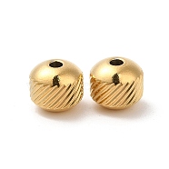 304 Stainless Steel Bead, Round, Real 18K Gold Plated, 8mm, Hole: 2mm(STAS-H214-29D-G)