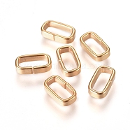 201 Stainless Steel Quick Link Connectors, Linking Rings, Closed but Unsoldered, Rectangle, Golden, 9x5x1.8mm, Inner Diameter: 7x3mm(STAS-L238-050C-G)
