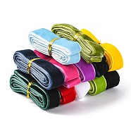 12 colors Single Face Velvet Ribbon, 1m/bundle,12 bundle/set., Mixed Color, 5/8 inch(15.9mm), about 1m/bundle,12 bundle/set(OCOR-JP0004-15.9mm)