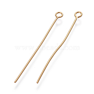304 Stainless Steel Eye Pins, Golden, 40x0.7mm, Hole: 2mm(STAS-G190-14G)