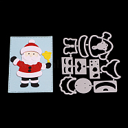 Father Christmas Frame Carbon Steel Cutting Dies Stencils, for DIY Scrapbooking/Photo Album, Decorative Embossing DIY Paper Card, Matte Platinum, 9.5x11.1cm(DIY-F036-01)