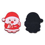 Printed Embossed Opaque Acrylic Cabochons, Christmas Style, Snowman, Red, 34x27x2mm(OACR-N135-01B-01B)