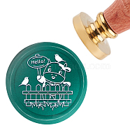 Brass Wax Seal Stamp with Handle, for DIY Scrapbooking, Cow Pattern, 3.5x1.18 inch(8.9x3cm)(AJEW-WH0184-0409)