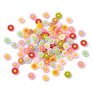 Opaque Resin Cabochons, Flower, Mixed Color, 6x2.5mm, about 100pcs/bag(RESI-CJC0012-26A)