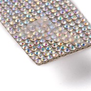 Self Adhesive Glass Rhinestone Glue Sheets, for Trimming Cloth Bags and Shoes, Crystal AB, 27mm, 4m/roll.(RB-ZX002-02B)