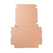 Kraft Paper Folding Box, Square, Cardboard box, Mailing Boxes, BurlyWood, 45x31x0.2cm, Finished Product: 18x18x3cm(CON-F007-A09)