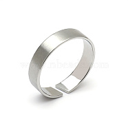 Stainless Steel Open Cuff Ring, Plain Band Ring, Silver, US Size 10(19.8mm)(GK9650-3)
