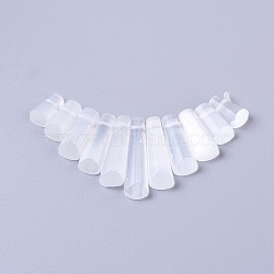 Natural Calcite Pendant Sets, Graduated Fan Pendants, Focal Beads, Trapezoid, White, 15.5~38.5x8.5~10x5~7mm, Hole: 1mm, 11pcs/set(G-L501-22)