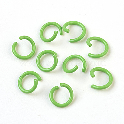 Iron Jump Rings, Open Jump Rings, Lawn Green, 17 Gauge, 8~8.5x1.2mm, Inner Diameter: 5~6mm(IFIN-F149-F03)