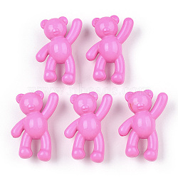 Opaque Acrylic Pendants, Bear, Pearl Pink, 37x28x13mm, Hole: 2.5mm, about 133pcs/500g(MACR-S373-01A-SS2102)