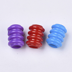Opaque Acrylic European Beads, Large Hole Groove Beads, Column, 15x11mm, Hole: 6mm, about 620pcs/500g(SACR-N008-102)