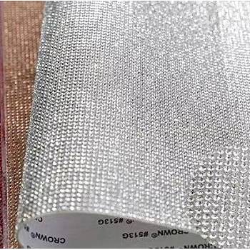 Self Adhesive Glass Rhinestone Glue Sheets, for Trimming Cloth Bags and Shoes, Crystal, 40x24cm