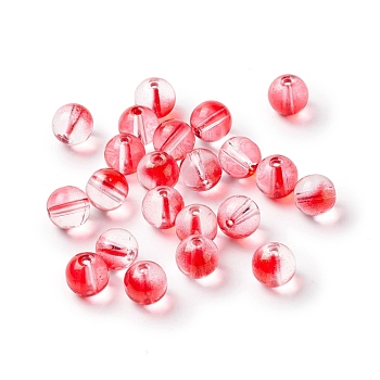 Glass Beads, Round, Crimson, 8mm, Hole: 1.4mm