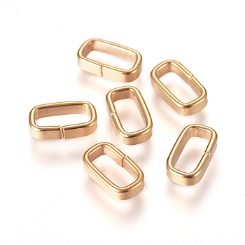 201 Stainless Steel Quick Link Connectors, Linking Rings, Closed but Unsoldered, Rectangle, Golden, 9x5x1.8mm, Inner Diameter: 7x3mm