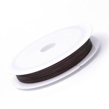 Tiger Tail Wire, Nylon-coated Stainless Steel, Coconut Brown, 0.8mm, about 59.05 Feet(18m)/roll, 10 rolls/group