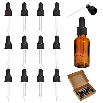 Glass Dropper Set Transfer Graduated Pipettes, Black, 94x22mm, Capacity: 30ml(1.01fl. oz)