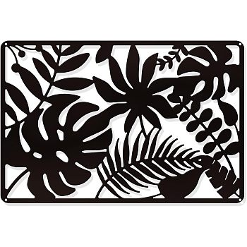 Iron Wall Art Decorations, for Front Porch, Living Room, Kitchen, Matte Style, Leaf Pattern, 200x300x1mm