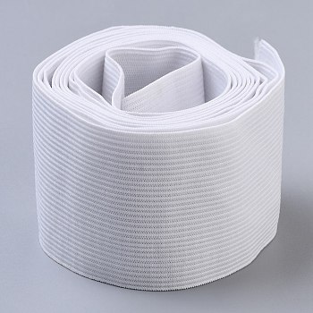 (Defective Closeout Sale), Flat Elastic Rubber Band, for Webbing Garment Sewing Accessories, White, 50mm, about 5.46 yards(5m)/bundle