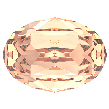 Preciosa&reg MAXIMA Crystal Fancy Stones, Czech Crystal, 435 12 601 Oval, Dura Foiling, 90300 Light Peach, 14x10mm