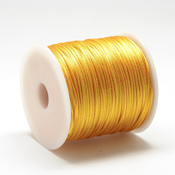 Nylon Thread, Rattail Satin Cord, Orange, about 1mm, about 76.55 yards(70m)/roll
