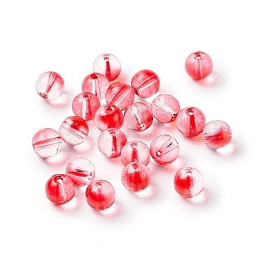 Crimson Round Glass Beads