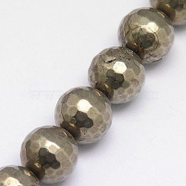 Natürliche Pyrit Perlen Stränge(G-L031-14mm-03)-2
