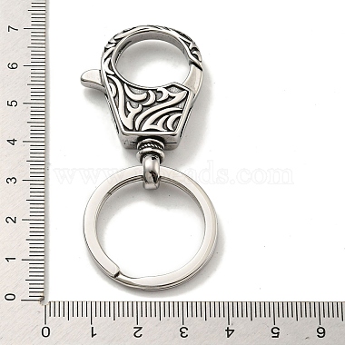 Tibetan Style 316 Surgical Stainless Steel Fittings with 304 Stainless Steel Key Ring(FIND-Q101-14AS)-3