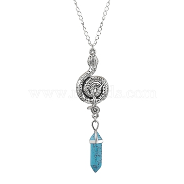 Synthetic Turquoise Pendant Necklaces(NJEW-JN04694-02)-2