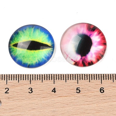 Cabochons de verre demi-rond / dôme en verre imprimé œil de dragon(X-GGLA-A002-20mm-AB)-3