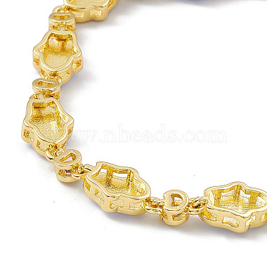 Brass Micro Pave Cubic Zirconia Chain Bracelets(BJEW-P288-05G)-3