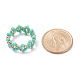 4個4色ガラスシードビーズ編みこみフィンガー指輪セット女性用(RJEW-JR00419)-7