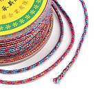 11M Braided Nylon Chinese Knot Cord, Nylon Jewelry Cord for Jewelry Making, Hot Pink, 2mm, about 12.03 Yards(11m)/Roll(WCOR-B001-2mm-03)