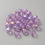 Plating Acrylic Beads, Facetcd, Nuggets, Medium Orchid, 15.5x16x15.8mm, Hole: 2.5mm(OACR-WH20006-01D)