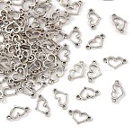 203Pcs Tibetan Style Alloy Hollow Connector Charms, Heart Links, Cadmium Free & Nickel Free & Lead Free, Antique Silver, 15x8x2mm, Hole: 1.4~1.5mm(HEAR-YW0001-01AS)
