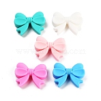 Silicone Beads, DIY Necklaces Making, Bowknot, Mixed Color, 21x27x8mm, Hole: 2mm(SIL-I003-01)
