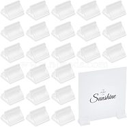 Plastic Card Holders, for Memo Note Name Sign Wedding Party Birthday, Rectangle, Clear, 20x20x13mm(AJEW-WH0176-58A)