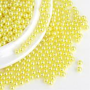 Imitation Pearl Acrylic Beads, No Hole, Round, Champagne Yellow, 1.5~2mm, about 10000pcs/bag(OACR-S011-2mm-Z3)