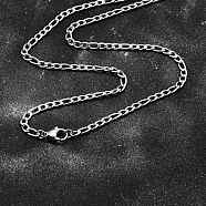 Tarnish Resistant 304 Stainless Steel Figaro Chain Necklace Making, Stainless Steel Color, 17.91 inch(45.5cm), 3mm(STAS-K168-03P)