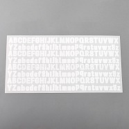 Plastic Self-adhesive Label Stickers, Waterproof Decals, Letter A~Z, White, 140x276x0.1mm, Sticker: 9~13x2~12mm(DIY-WH0304-437A)