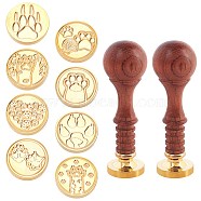 CRASPIRE DIY Stamp Making Kits, Including Brass Wax Seal Stamp Head, Pear Wood Handle, Golden, Brass Wax Seal Stamp Head: 8pcs(DIY-CP0004-18B)